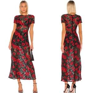 NWT Lovers + Friends Nadine Rose Garden Maxi Dress.